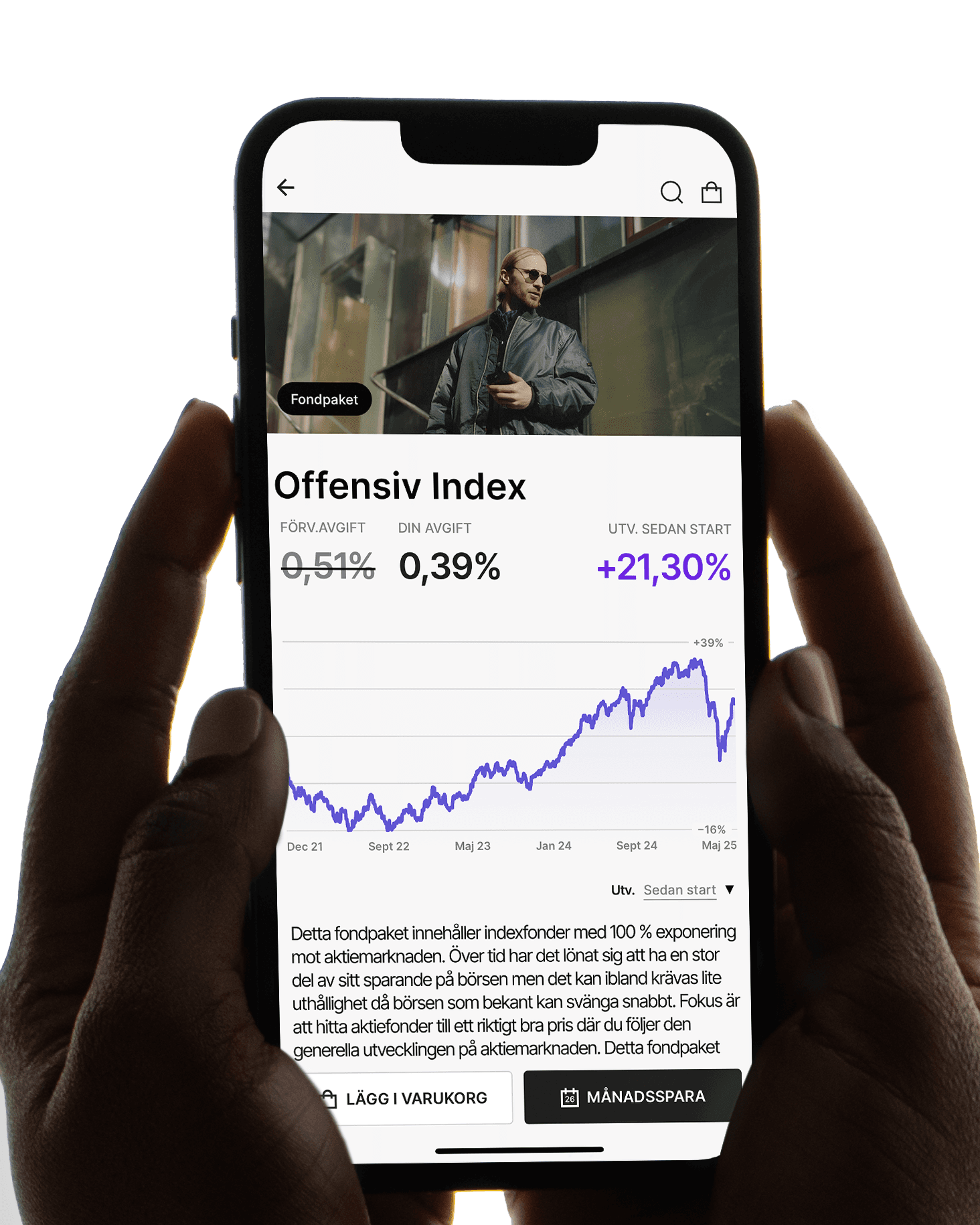 Skärmbild fondpaket offensiv index